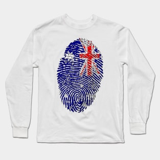 Australia Flag - Australian Flag - AU Flag Fingerprint Long Sleeve T-Shirt